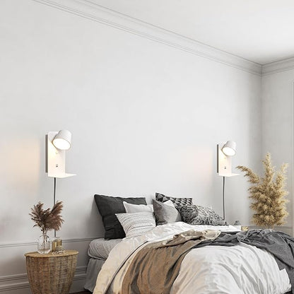 Modern LED Plug in Wall Sconce, Dimmable Wireless Wall Light Fixtures