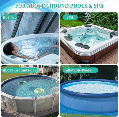Premium Pool Vacuum Jet Underwater Cleaner, 3 Scrub Brushes, 2 Fine Mesh Bags, 6 Section Telescopic Pole of 56.5" and Handle - for Above Ground Pools,Spas & Ponds