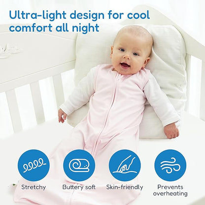 TotAha Sleep Sack 15-18-24 Months 3-Pack,Stretchy,Buttery Soft Sleeping Bag,Light Baby Wearable Blanket with 2-Way Safe Zippers for Boys Girls, 0.5 TOG