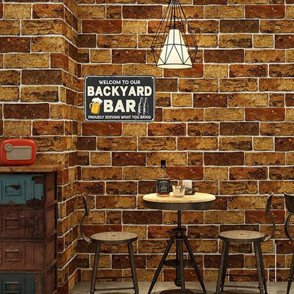 Vintage Metal Sign Welcome To Our Backyard Bar Proudly Serving What You Bring Tin Sign Funny Walll Decor for Bar Kitchen Pubs Cafe Home Garage 12×8 Inch