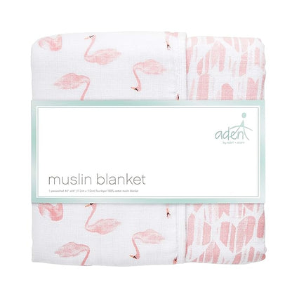 aden + anais Essentials Dream Blanket, Muslin Baby Blankets for Girls & Boys, Ideal Lightweight Newborn Nursery & Crib Blanket, Unisex Toddler & Infant Bedding, Shower & Registry Gift, Swans