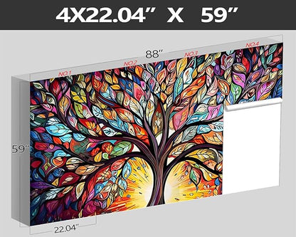 XMPMBM-Vintage Abstraction Art Forest backsplash Large Decorative Wallpaper Colorful Graffiti Tree Bedroom Bathroom Wall Mural- W 88" X H 59"（36 Square Foot）