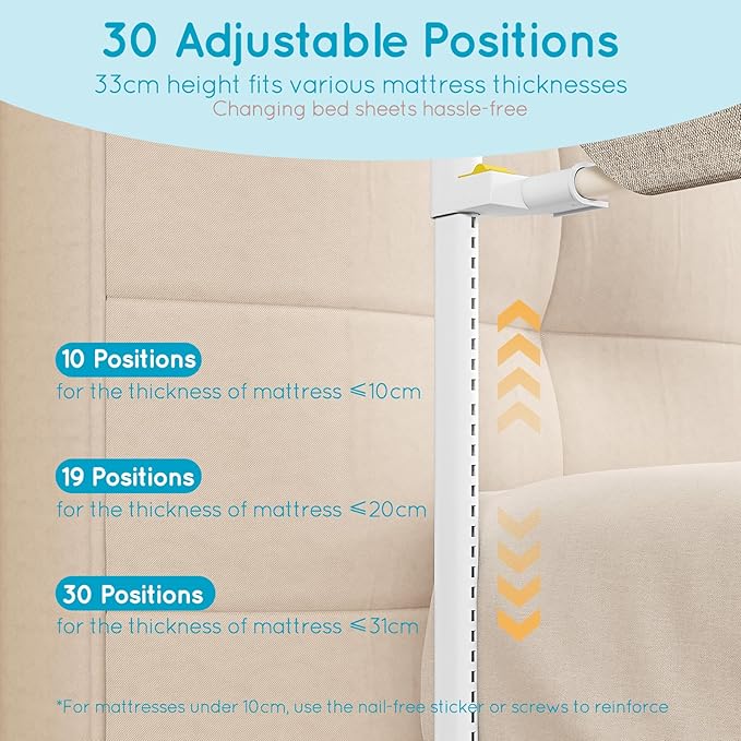 King Size Toddler Bed Rail: 3-Side Protection Bedrail for King Bed - Extral Tall Adjustable Child Safety Side Railing Guards for Infants Kids Child(78.7x78.7X 74.8”)