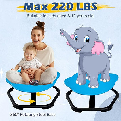 Kids Chair, Sensory Swivel Chair, Spinning Chair, Sit and Spin Training Body Coordination, 360° Spinning Seat, Metal Base, Non-Slip
