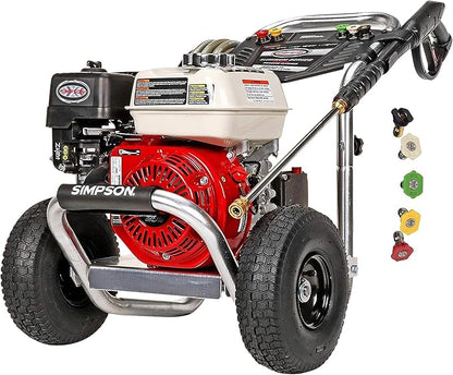 Simpson Cleaning 3600 PSI Gas Pressure Washer, 2.5 GPM Power Washer for Commercial Use, Honda GX200 Engine, 35-Foot MorFlex Hose, Aluminum Series, 49-State (ALH3425)