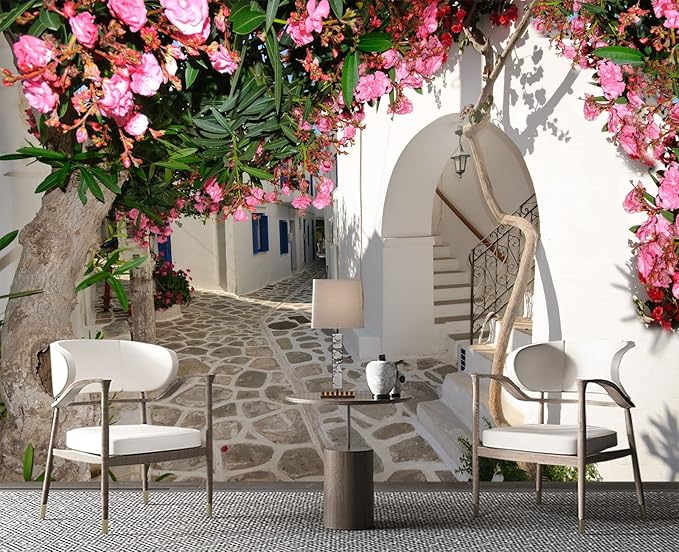 Traditional Backalleys of Amorgos Greece Wall Mural Wallpaper for Bedroom 178" x 117"