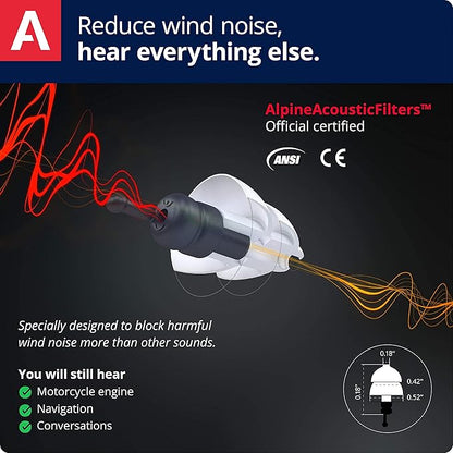 ALPINE HEARING PROTECTION MotoSafe Tour Reusable Ear Plugs – Motorcycle Ear Plugs – Noise Reduction & Ear Protection - Motorcycle Earplugs for Touring & Motorways - Hypoallergenic Reusable Earplugs