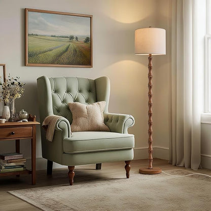 BOBOMOMO 62" Rustic Farmhouse Floor Lamp
