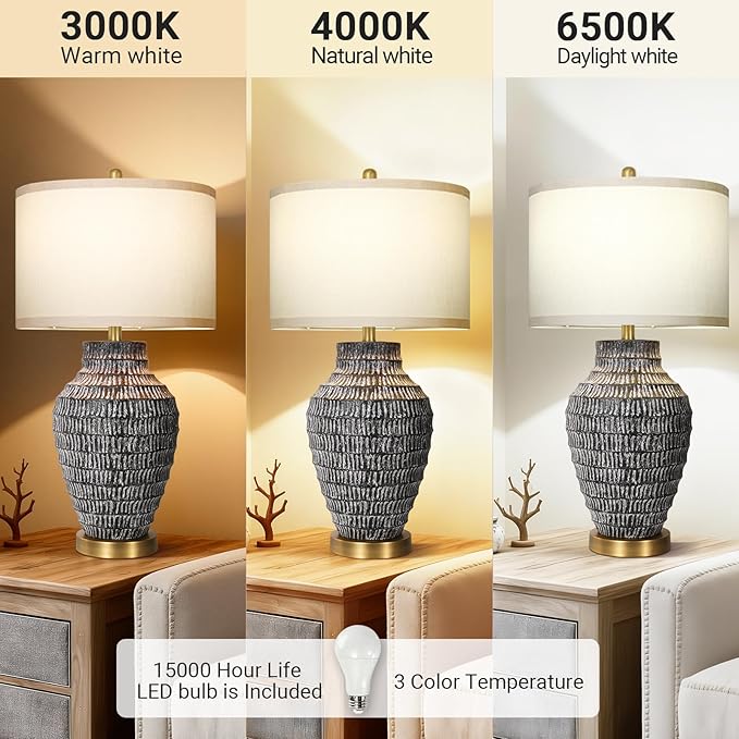 28”H Big Rustic Table Lamp