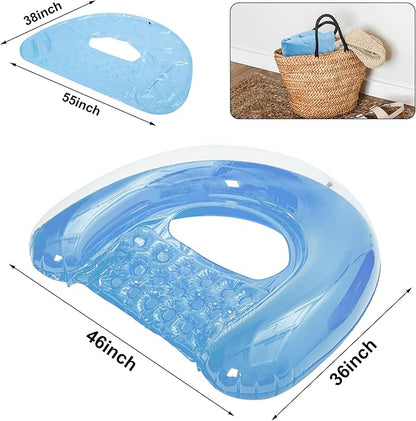 4 Pack Pool Floats Adult, PuppyuWill Minimalist Design Pool Chair Float, 46"X36" Mood-Boosting Colors, Drifter, Chair, Hammock 3-in-1 Inflatable Pool Toys for Pool Party, Lake, River, Sea, Outdoor