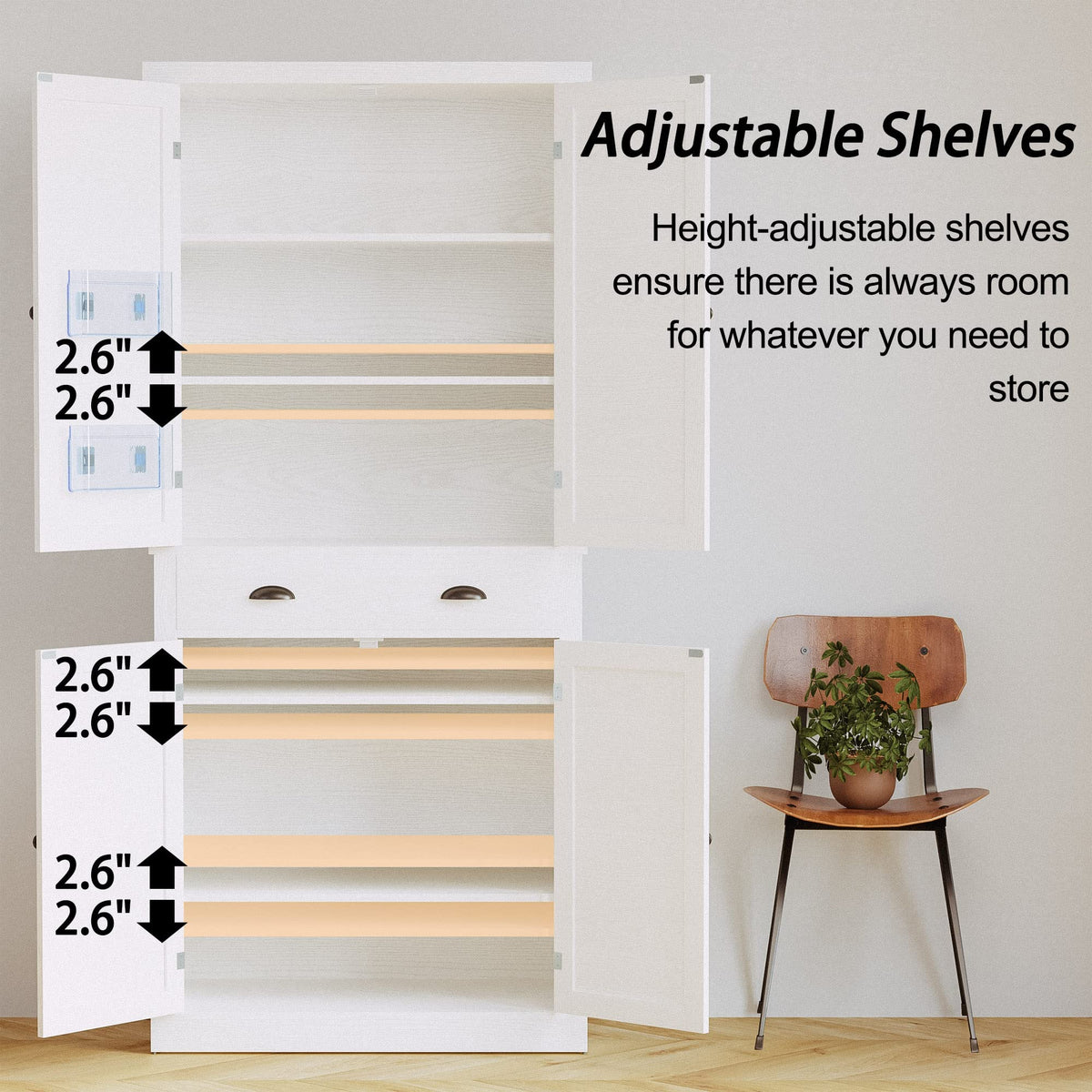 Storage Cabinet with Drawers and Doors for Living Room and Entryway