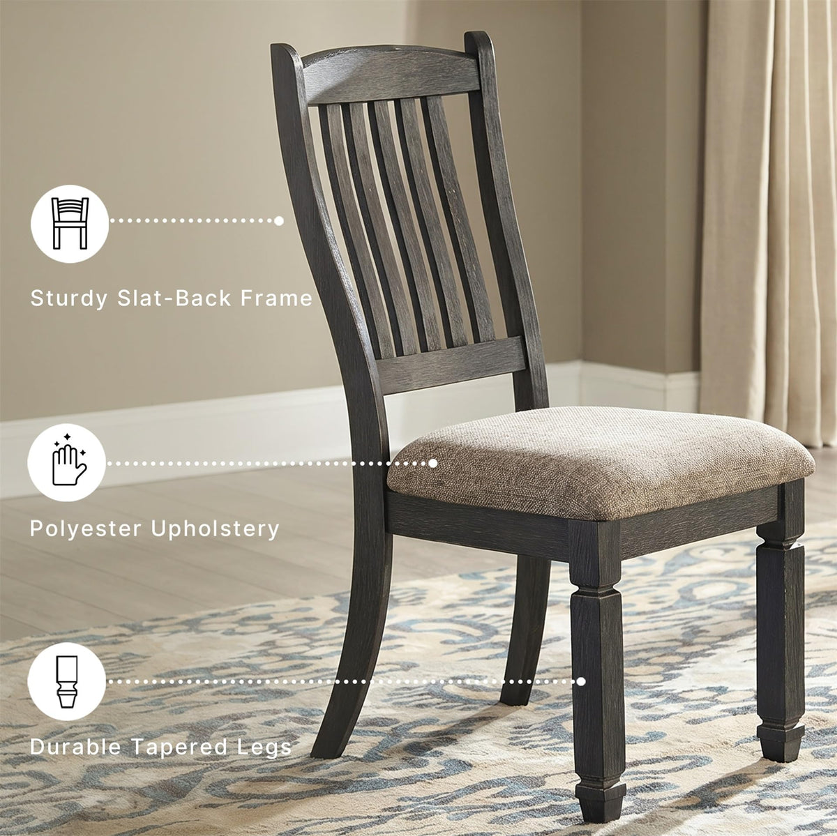 Ralene Transitional Faux Leather Dining Chair with Cushioned Seat (4 Count)