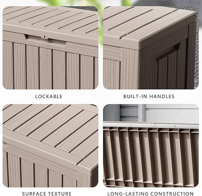 80 Gallon Waterproof Resin Deck Box, UV Resistant Outdoor Storage for Garden, Patio, Porch, Delivery, Black