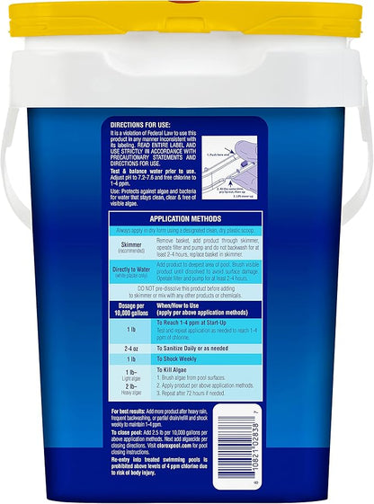 CLOROX Pool&Spa All-in-One XtraBlue Chlorinating Granules, Kills Bacteria & Stops Algae, Blue, 6 Pounds