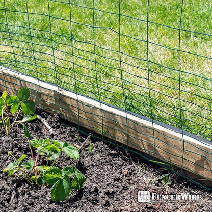 Fencer Wire 16 Gauge Green Vinyl Coated Rabbit Guard Fence, Poultry Fencing Wire Roll for Garden Yard Vegetable Plant, Protecting Against Rabbits, and Other Small Animals Damage (24 in. x 50 ft.)