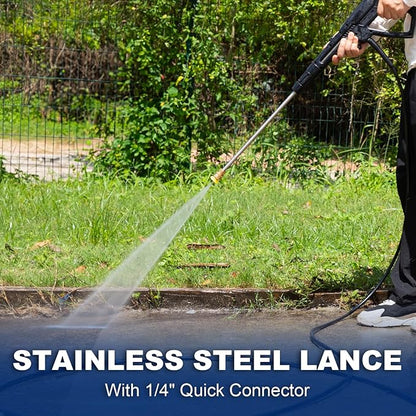 BILT HARD 1.76 GPM 2300 PSI Electric Pressure Washer, Power Motor with Stainless Steel Wand, 4 Spray Nozzles, Built-in Detergent Tank, 20Ft Hose, 35Ft Power Cord for Cars/Driveway/Fences/Home/Patios
