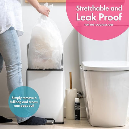 Trash Bags - Small Garbage Bags, Clear Trash Can Liners for Bathroom Bins, Bedroom, Office & Kitchen Waste, Multi-Purpose Household Wastebasket Cleaning Supplies - 4 Gallon, Pack of 6