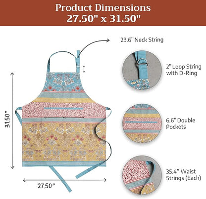 Maison d' Hermine 100% Cotton Apron for women with Pocket Kitchen Chef Apron for Men Cooking Easter Decorations
