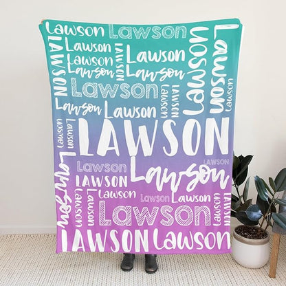 Dr.TOUGH Personalized Blankets with Name Customized Baby Blankets for Girls Boys Adults Monogrammed Blankets and Throws Christmas Birthday Mothers Valentines Day Gift (Z-Colorful 08, 60''×80'')
