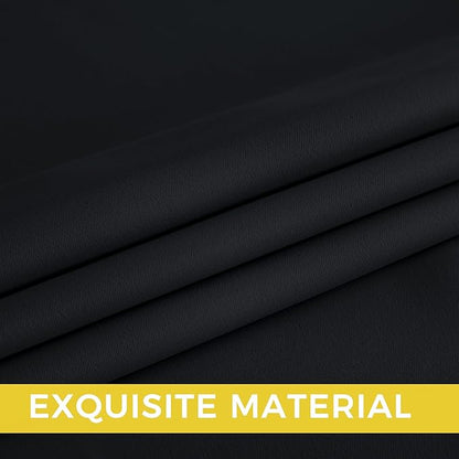 NICETOWN 100% Black Out Curtains 63 Inches Long 2 Panels for Living Room, Bedroom, Office Thermal Insulated Blackout Drapes Solid Grommet Noise Reducing Window Curtains, W40