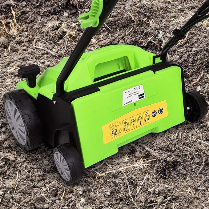 Goplus 2-in-1 Lawn Dethatcher and Scarifier, 3 Level Depth Adjustable Weeder w/ 11 Gallon Collection Bag & 2 Removable Blades, 13-Inch 12 Amp Corded Electric Scarifier for Garden & Yard
