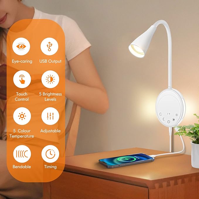 LED Wall Mount Reading Light, Bedside Reading Lights