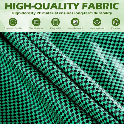 63 Gallons Lawn and Leaf Bags,Reusable Yard Waste Bags with Gardening Gloves,Heavy Duty Garden Bags with 4 Handles for Lawn Care, Camping & Recycling(3 Pack）