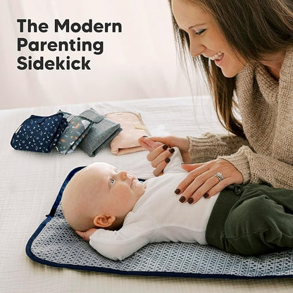 KeaBabies Portable Diaper Changing Pad, Easy Wipe Clean - Foldable Waterproof Baby Changing Mat for Diaper Bag, Compact, Lightweight, 25x13 Newborn, Infant, Baby Changer Travel Essential (Planets)
