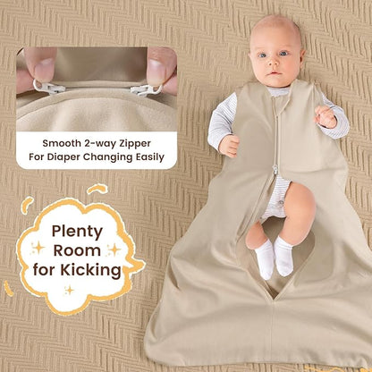 PHF Soft Baby Sleep Sack 0-6 Months 100% Organic Cotton Wearable Blanket, 2-Way Zipper 0.5 TOG Toddler Sleeping Sack 3 Pack, Comfy Sleep Bag for Baby Boys Girls, Pets Dogs (Small)
