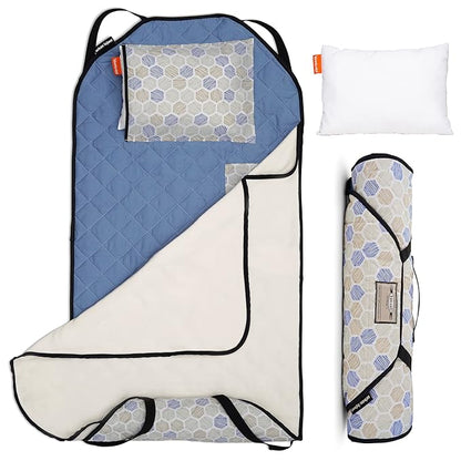 Tot Cot Kids Nap Mat - Toddler Preschool Daycare Bedding Cover with Blanket and Pillow - Ages 2 Yrs to 5 Yrs