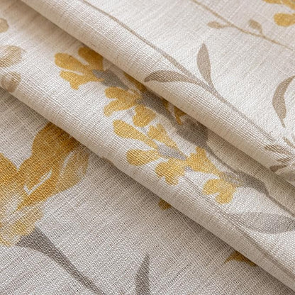ENJOYBRIDAL Yellow Floral 96 Inch Curtains 2 Panel Set Living Room Long Drapes Bedroom Boho Farmhouse Semi Sheer Window Curtain Panels Rod Pocket Cute Tassel Dining Room Window Treatments