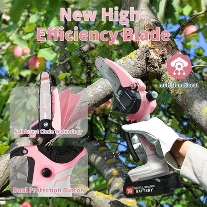 Mini Chainsaw with 2×24V Battery Powered Electric Chain Saw,chain saw are suitable for cutting wood and trimming branches,Mini Chainsaw Cordless With three chains