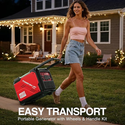 PowerSmart 4800-Watt Portable Inverter Generator with Wheels Handle Kit, CO Protect, Quiet, 30 Amp for RV-Ready, HB5046C