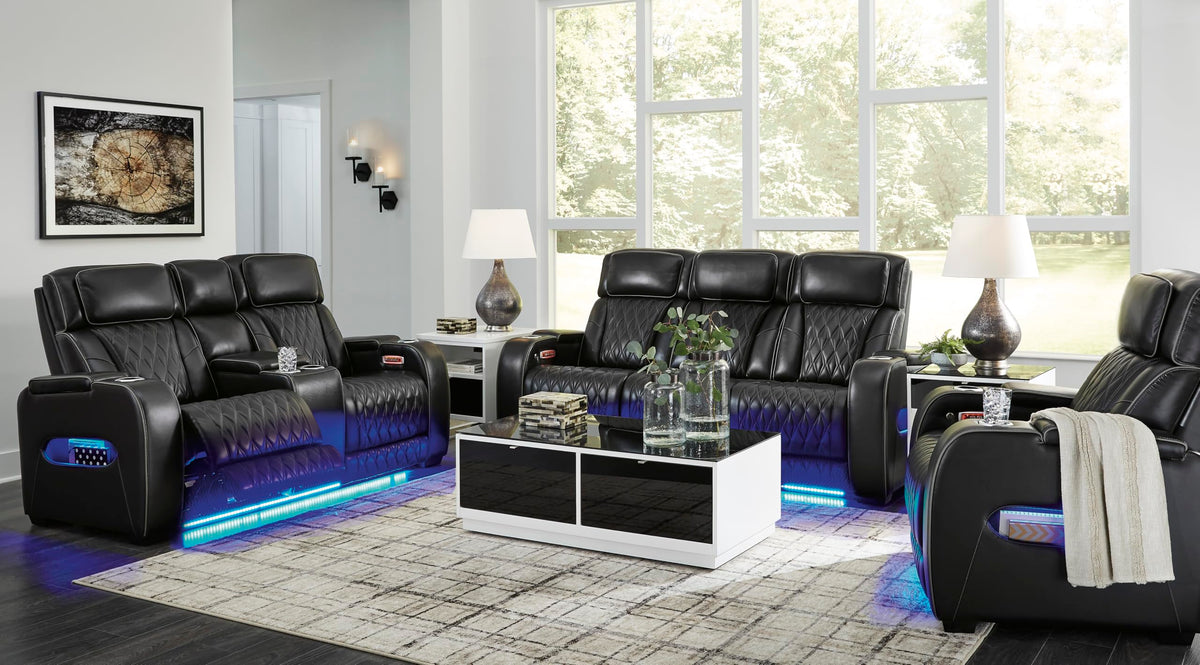 3 Seater Leather Power Reclining Sofa