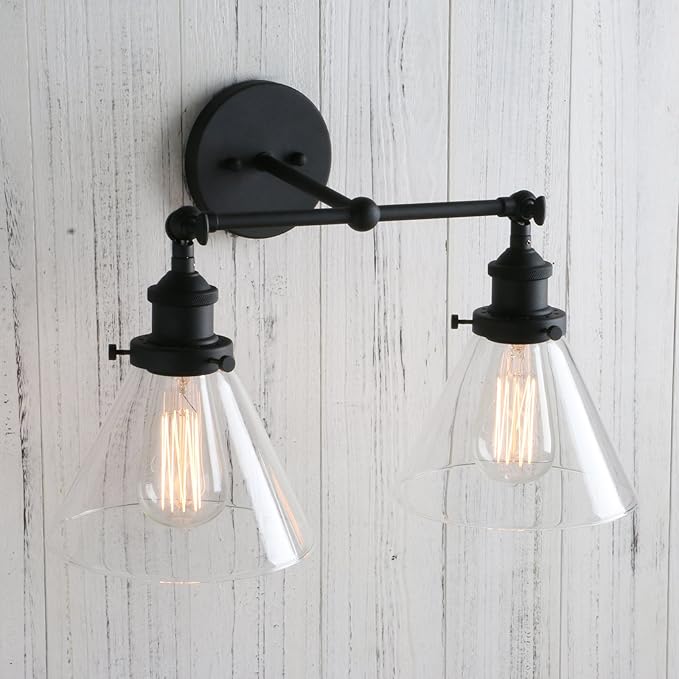 PERMO Industrial Double Sconce 2-Lights Wall Sconces