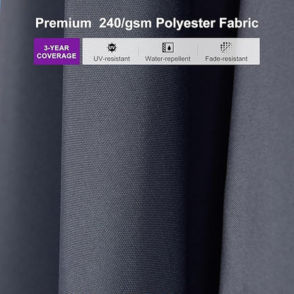 PURPLE LEAF 9' × 9' Patio Cantilever Umbrella with Base Outdoor Square Adjustable Offset Umbrellas with 360-degree Rotation and 8 Heavy Duty Metal Ribs for Garden Deck Pool Grey