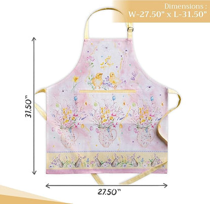 Maison d' Hermine 100% Cotton Apron for women with Pocket Kitchen Chef Apron for Men Cooking Easter Decorations