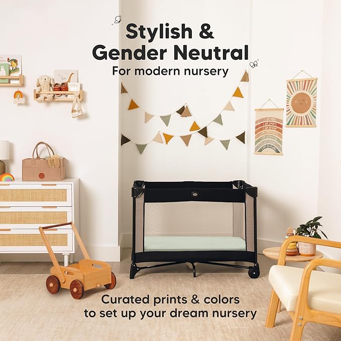 Pack and Play Sheets Fitted - 2-Pack Mini Crib Sheets for Pack N Play Mattress 38x26, Soft & Cozy, Neutral Toddler Playard Bedding, Snug Fitted Mini Baby Crib Mattress Cover Boy, Girl (Wildflowers)