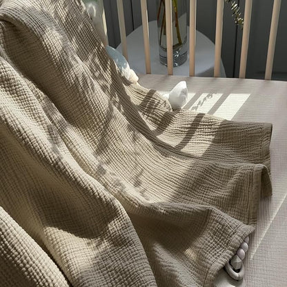 lulumoon Muslin Quilt Blanket, Crib Blanket for Baby and Toddler,47x47 Inches(Olive)