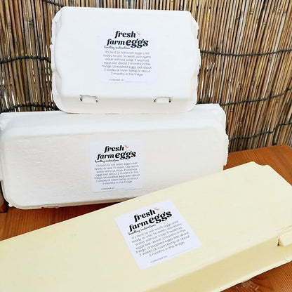 100 Pack Premium Fresh Farm Eggs Handling Instructions Stickers Labels Care Accessories | Egg Blank Cartons 4 6 12 15 18 30 48 50 Count Basket Box Container Storing Extra Organizer -M14SS100