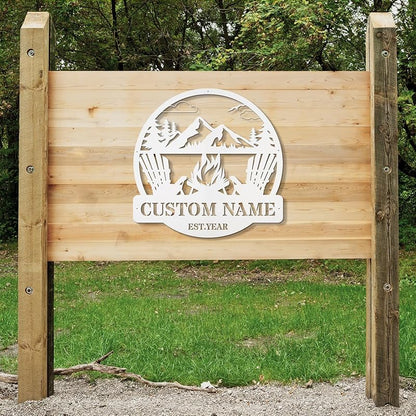 Custom Metal Signs Metal Name Sign Metal Wall Art Split Letter Monogram Wall Decor Metal Wall Art Last Name Sign Family Name Sign Personalized Wedding Gift Fire Pit Sign Outdoor Decor Cabin Sign