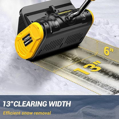 Cordless Snow Shovel, 40V | 13-Inch | 4.0-Ah High Power Brushless Snow Blower, Battery-Powered Snow Blower for Patio, Deck, Driveway (2 * 40V Battery & Quick Charger Included)