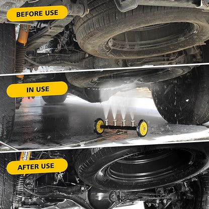 JANZ 16'' Pressure Washer Undercarriage Cleaner and Water Broom Attachment - 4000PSI, 1/4'' Connector - for Electric and Gas Power Washers with 8 replaceable nozzles