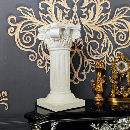 Classical Greek Ionic Order Column with Retro Old Style for Indoor Outdoor Garden Decor or Display Pedestal Pillar Stand for Plants and Sculptures,White