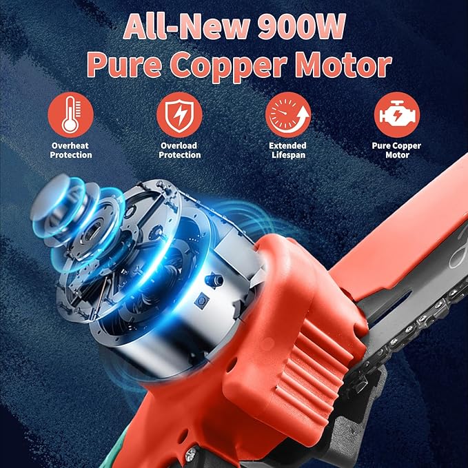 Mini Chainsaw with 2×24V Battery Powered Electric Chain Saw,chain saw are suitable for cutting wood and trimming branches,Mini Chainsaw Cordless With three chains