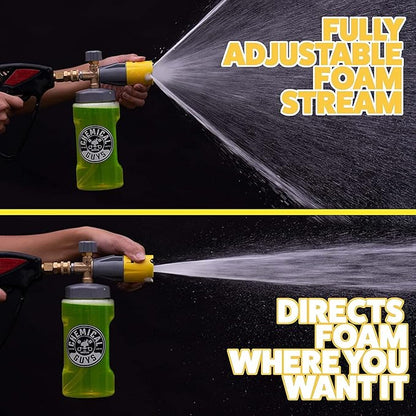 Chemical Guys Big Mouth Max Release Foam Cannon and Blueberry Snow Foam Car Wash Soap, 64 fl oz - Car, Truck, SUV, RV & Boat Wash (Big Mouth Cannon Connects to Pressure Washer) 34 oz Bottle - 2 Items