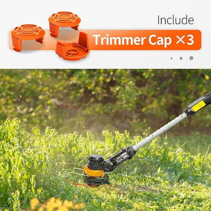 Replacement Spool Cap Covers Compatible with Worx, Trimmer Cap Suitable for Worx Weed Eater String Trimmers WA0010, WA6531 (3-Pack)