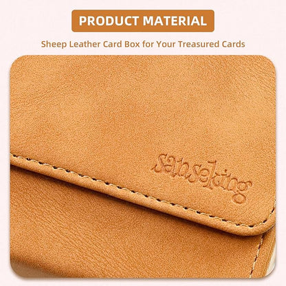 Magic Card Deck Box for MTG Single Deck Card Box fits 100+ TCG Sleeved Cards Soft Leather Card Box Top loading Card Boxes Magic Gift for MTG TCG CCG (Horizontal,Brown)