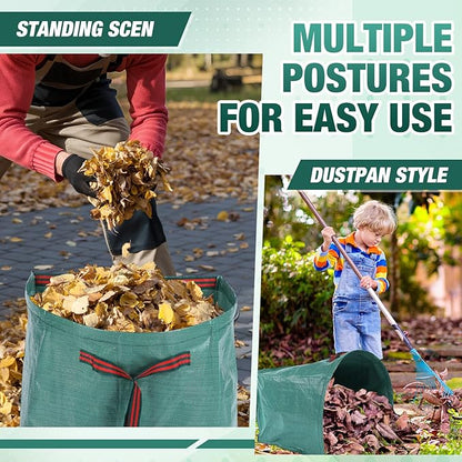 WILLBOND 3 Pcs Yard Waste Bags Large Yard Dustpan Type Garden Bag for Collecting Leaves Reusable Heavy Duty Lawn and Leaf Bag for Parties Laundry, Camping (40, 53, 72 Gallon)