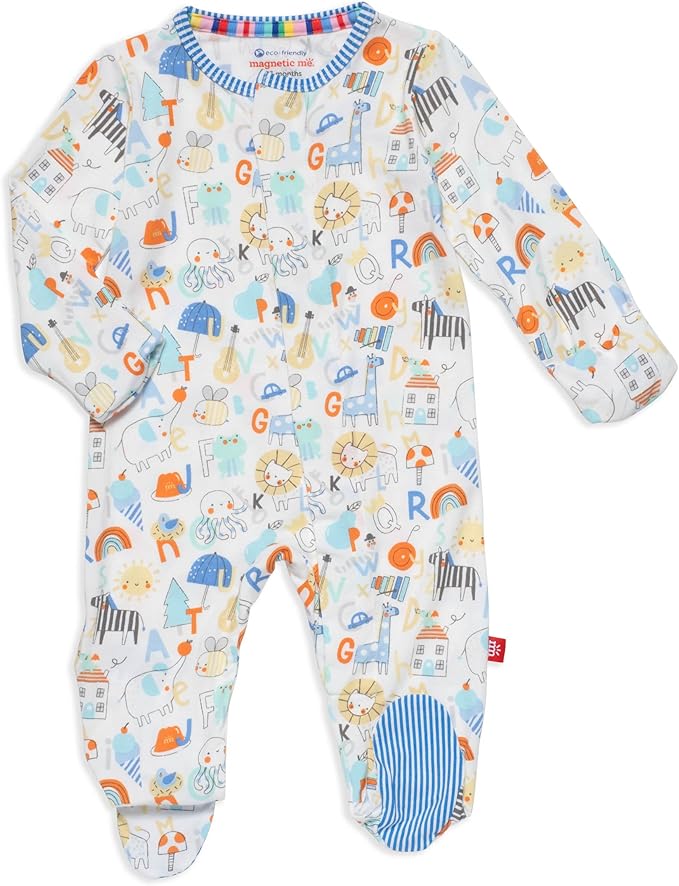 Magnetic Me Boys Modal Magnetic Baby Footie Pajamas | Silky Soft Modal Fabric | Baby Sleepers Available in Sizes PRE - 24M